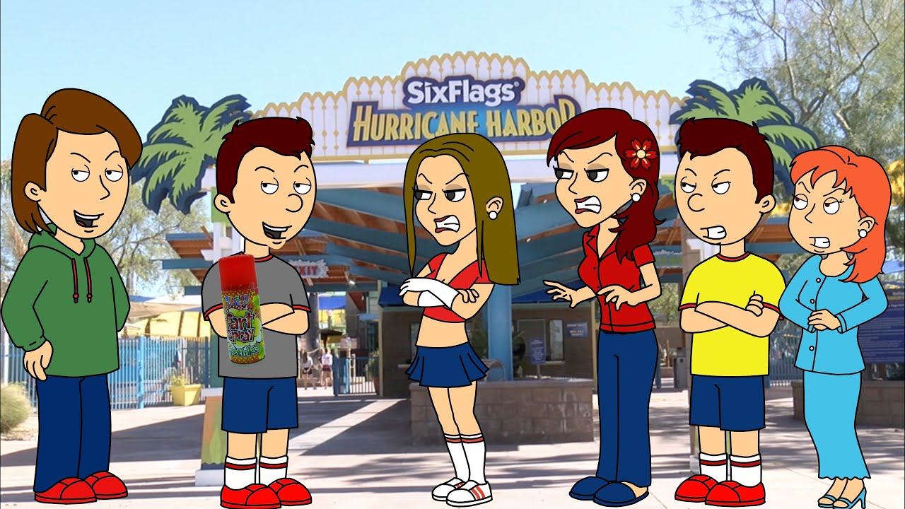 Boris and Classic Caillou BLAST Fart Spray at the Waterpark/GROUNDED