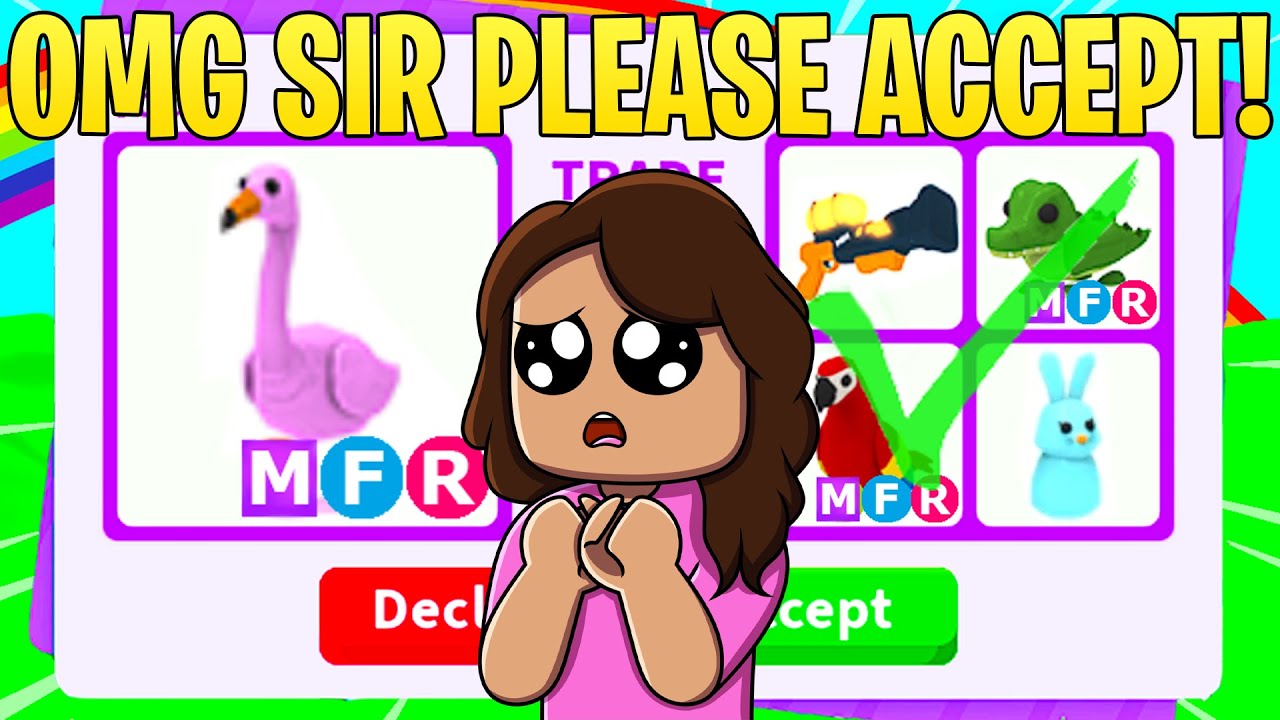I traded a MEGA NEON FLAMINGO in Roblox Adopt me