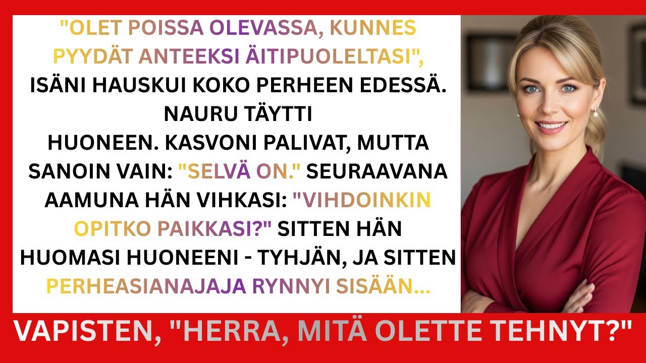 Isä pani minut kotiarestiin anteeksipyynnön vuoksi – sitten hän menetti 50M$ sopimuksen. lopulta