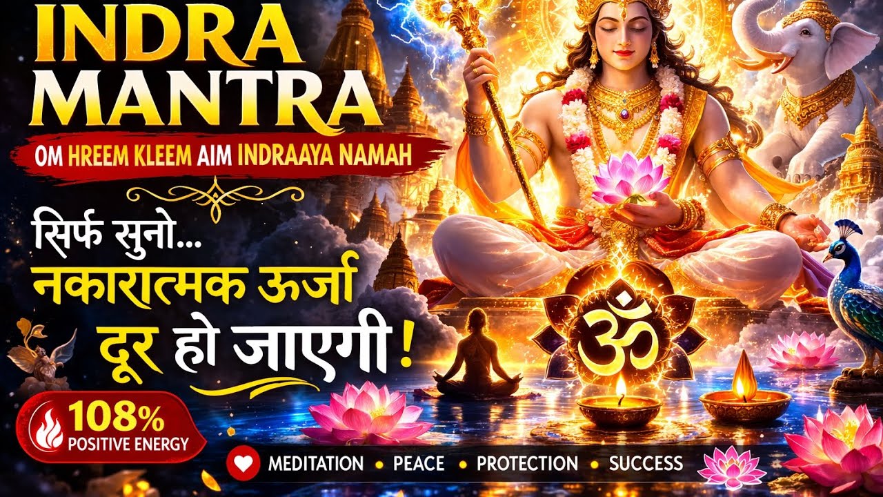 Powerful Indra Mantra | Om Hreem Kleem Aim Indraya Namah | Remove Negative Energy & Peace