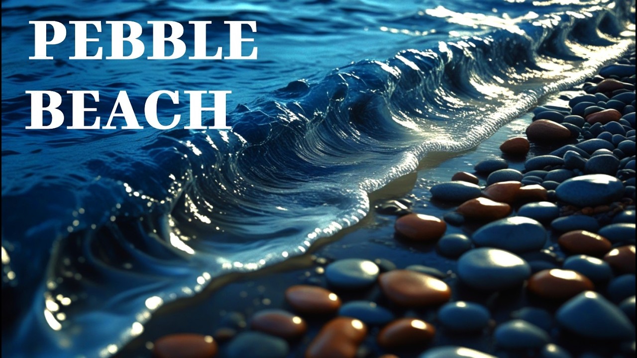 Moonlit Pebble Beach Waves for Sleep (3 Hours)