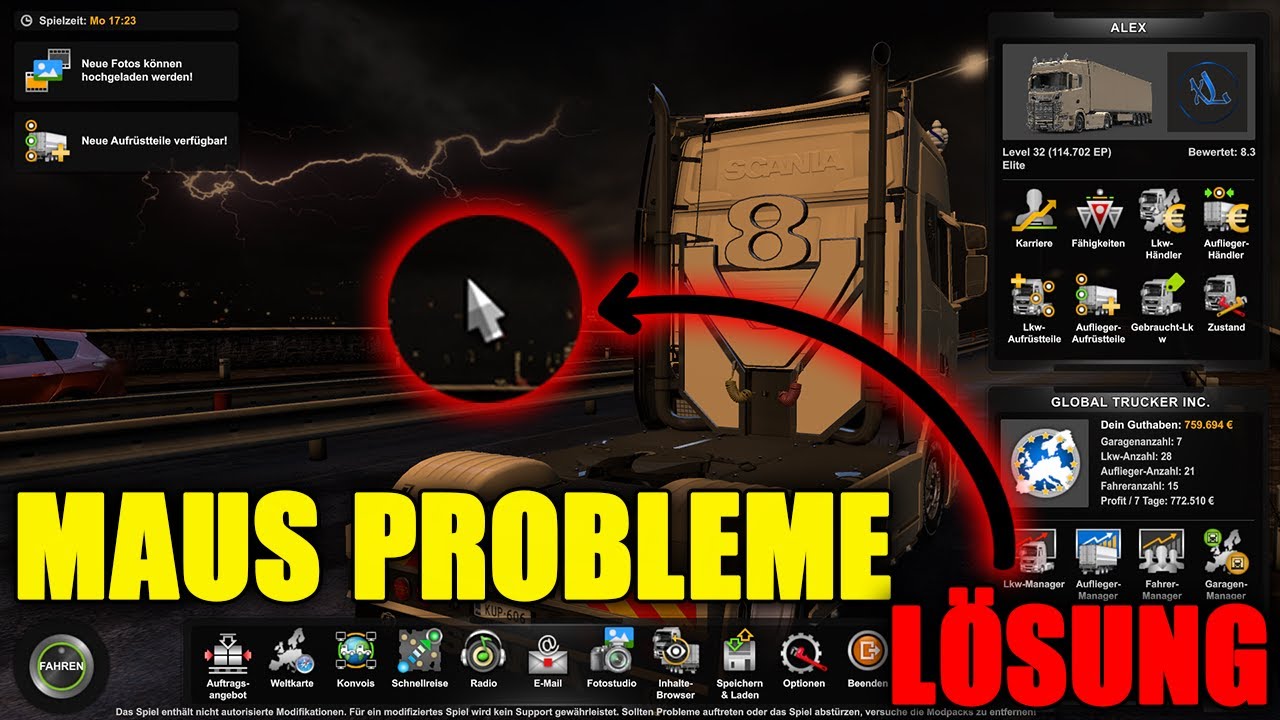 MAUS PROBLEM LÖSEN! Alternative Eingabegeräte Fix in Euro Truck Simulator 2 🚛