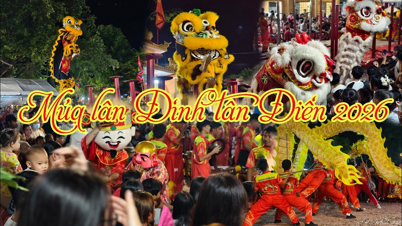 Múa lân Đình Tân Điền | LSR Đình Nguyễn Trung Trực biểu diễn múa lân múa rồng náo nhiệt 2026