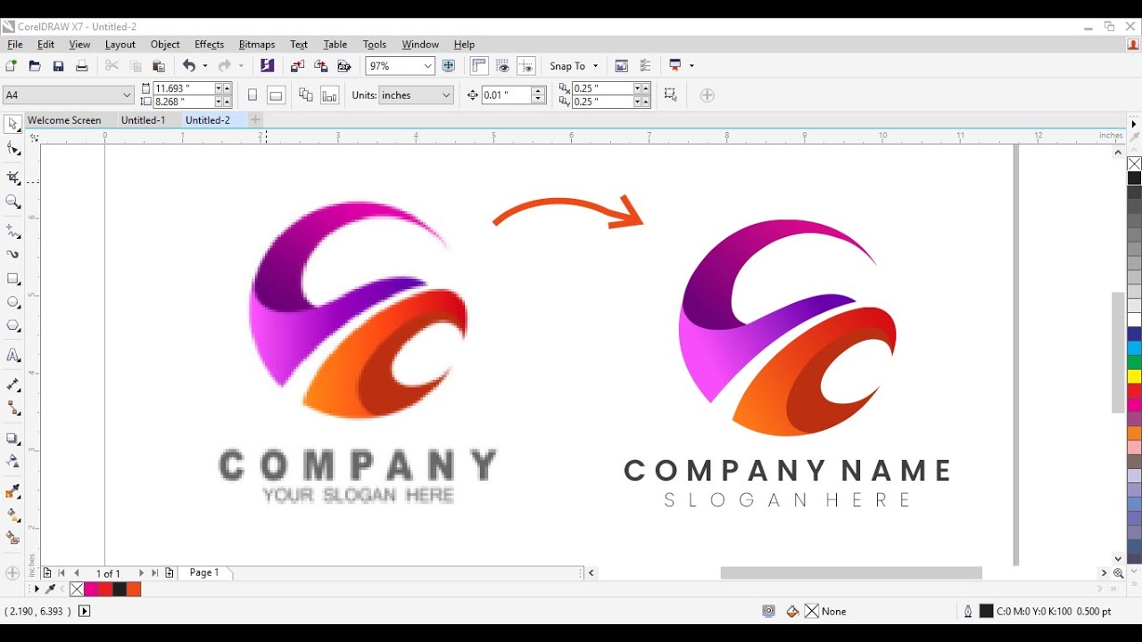How to Tracing Logo Design in CorelDraw x7 | MDF Creative