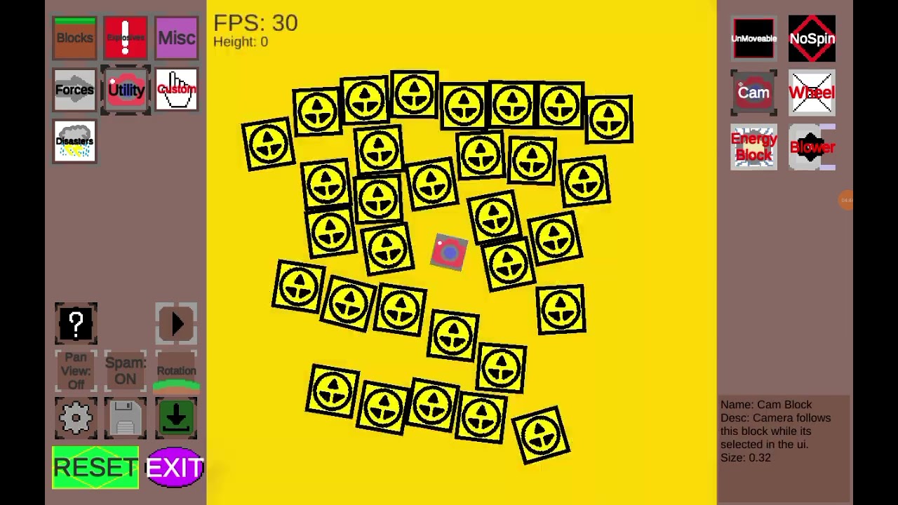 Omega SandBox 2D Falling down Cam