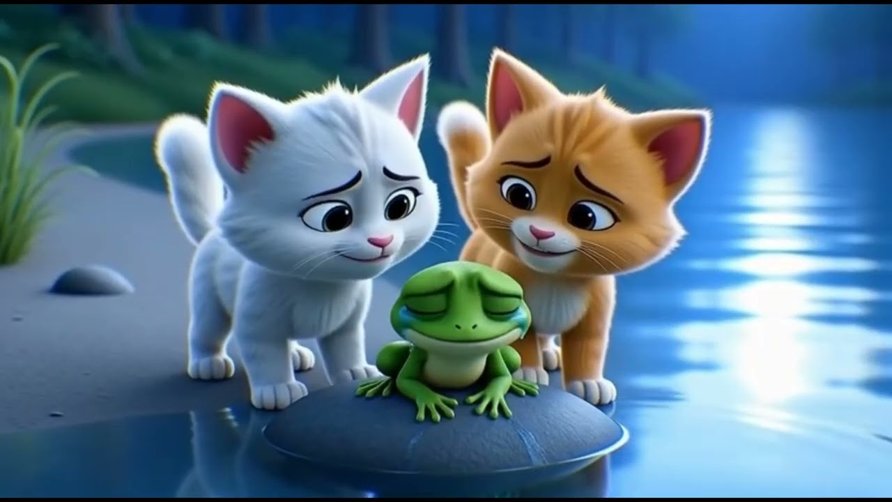 Three kittens searching for lost moon🌙🌚#storyforkids #shorts #ai #moon #disney #kids #trending 