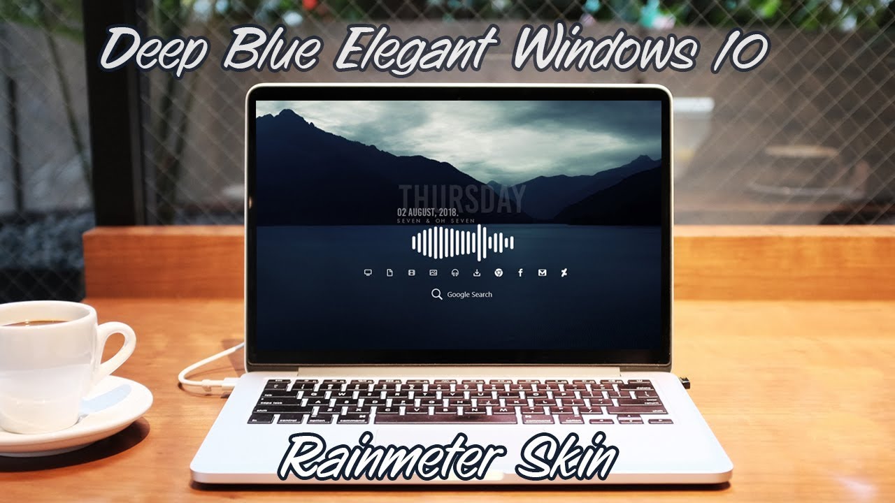Deep Blue Elegant - Windows 10 (Rainmeter Skin) Mempercantik Tampilan Windows 10