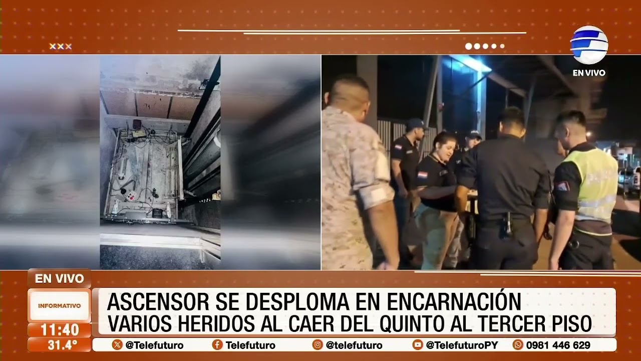 Un ascensor se desplomó y cuatro personas resultaron heridas en Encarnación