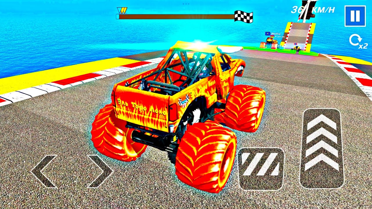 Monster Truck Mega Ramp Extreme Racing | Impossible GT Car Stunts Driving | Gadi Game | Android Game