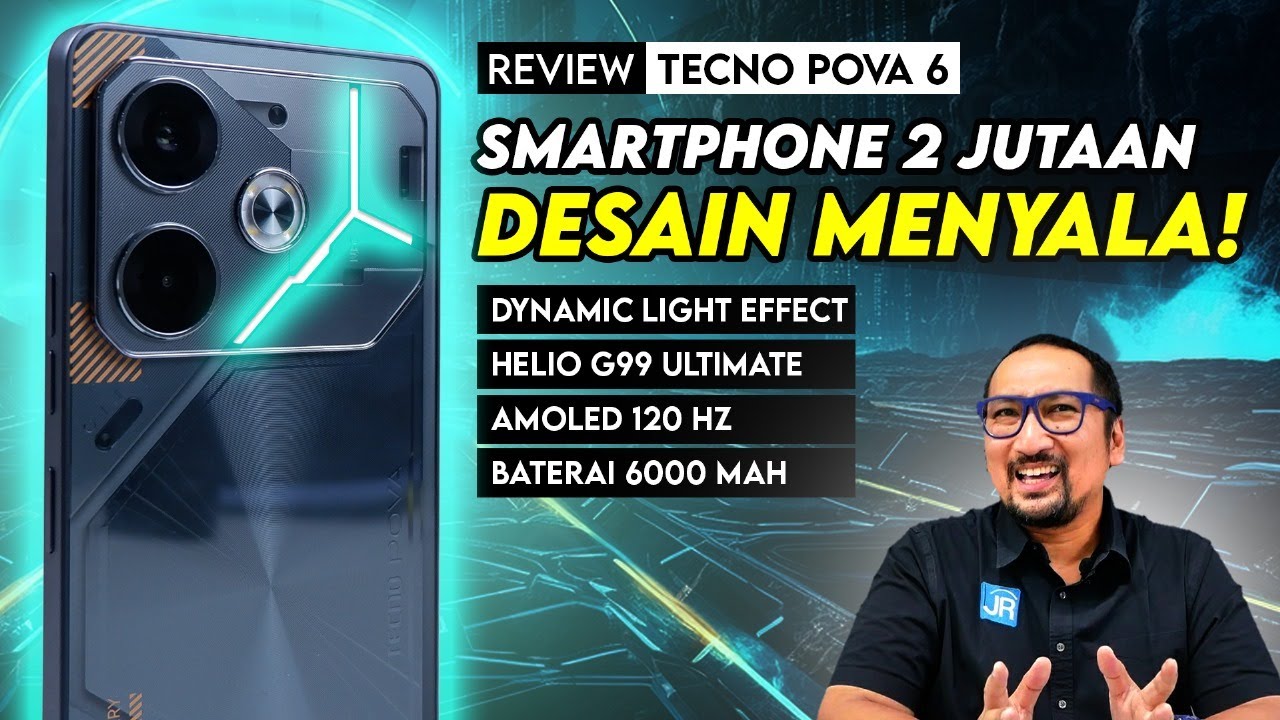 2 Jutaan, Desain Futuristik, Layar 120Hz, Baterai Besar, Cocok utk Gaming! Review TECNO POVA 6