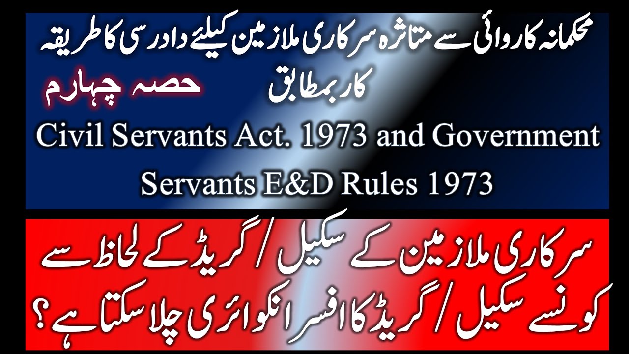 Civil Servants Act 1973 and Government Servants Efficiency and Discipline Rules 1973 Part 4
