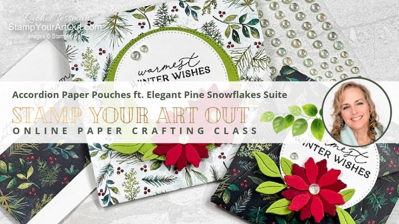 Accordion Paper Pouches ft. Elegant Pine Snowflakes Suite