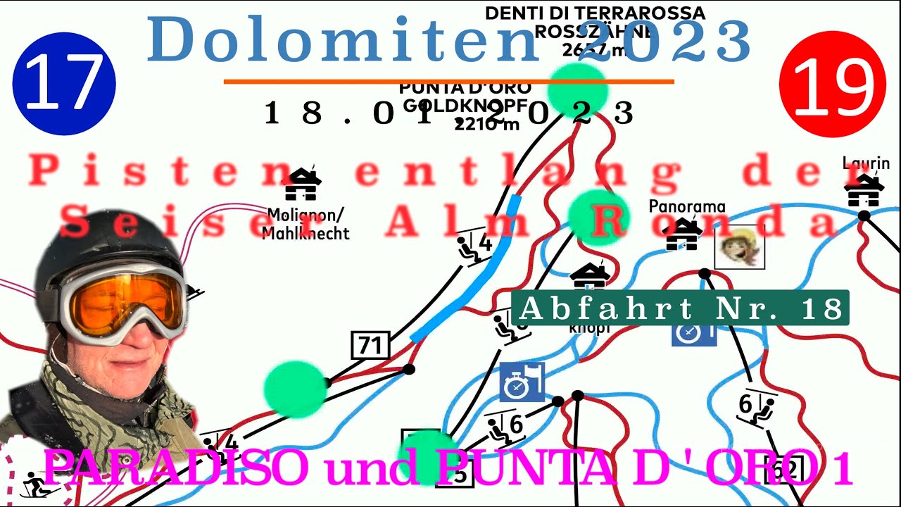Die Abfahrten der Seiser Alm Ronda in voller L&auml;nge: Nr. 18  
