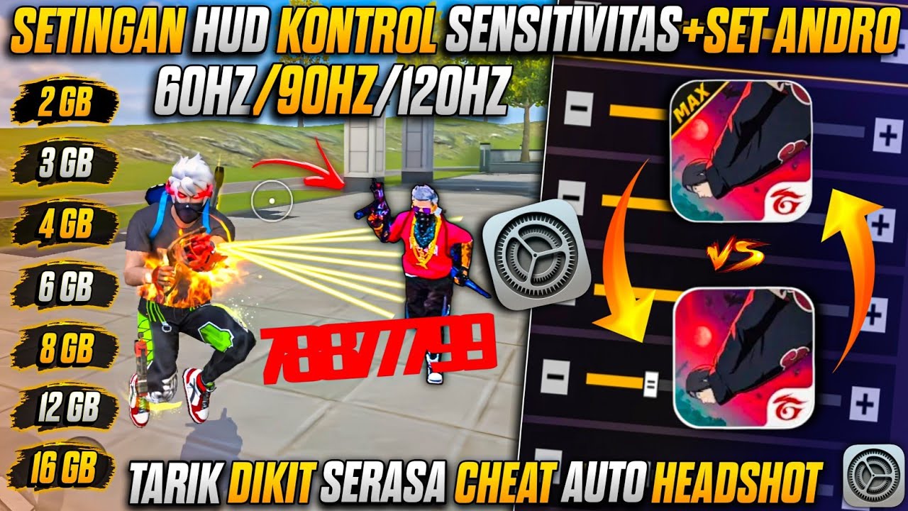 GACOR PARAH FULL SETINGAN 😱 SENSITIVITAS FF AUTO HEADSHOT 2025 COCOK SEMUA DEVICE 60HZ-120HZ OB45