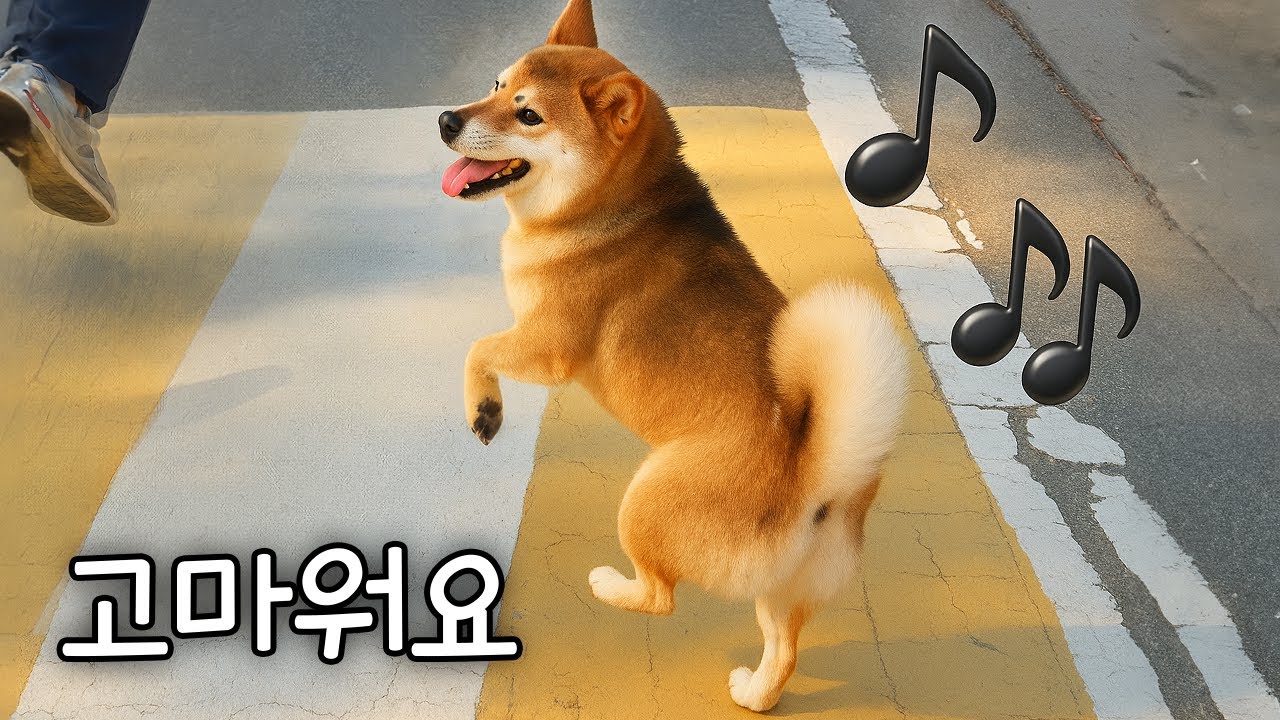 도와준 사람들을 만나 고맙다고 춤추는 강아지