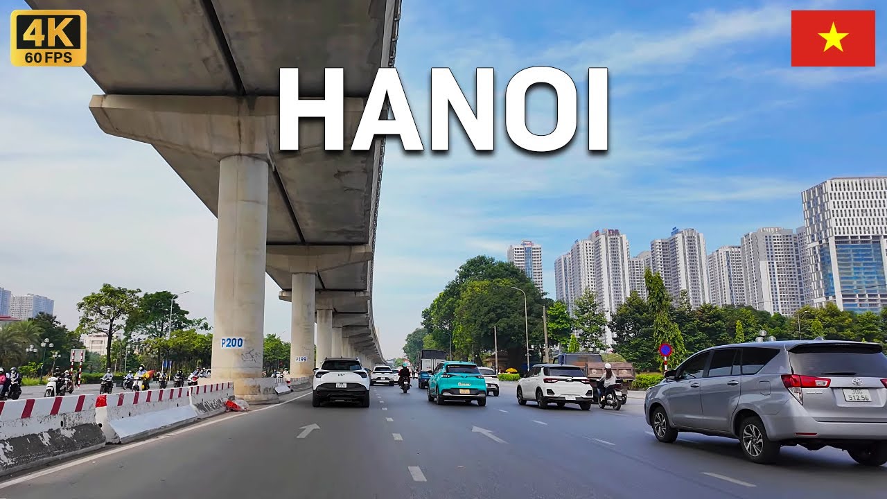 [4K] Scenic Autumn Drive: Hanoi in Beautiful Morning Sun | Vietnam Driving Tour