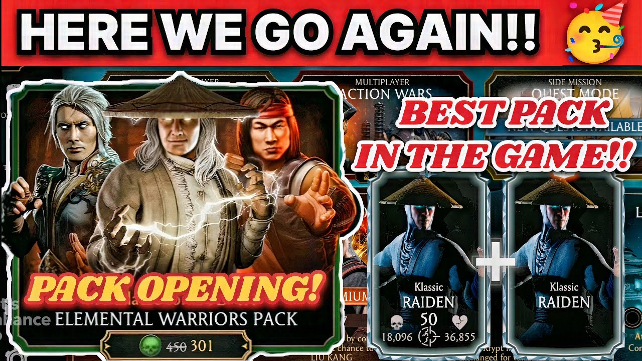 Mk mobile | elemental warriors pack opening | mk mobile pack opening