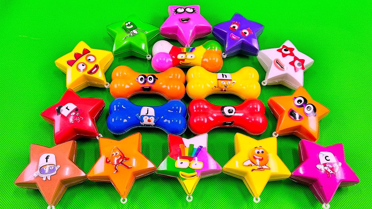 Finding Numberblocks Dog Bone SLIME, Stars with CLAY Coloring! Satisfying ASMR Videos