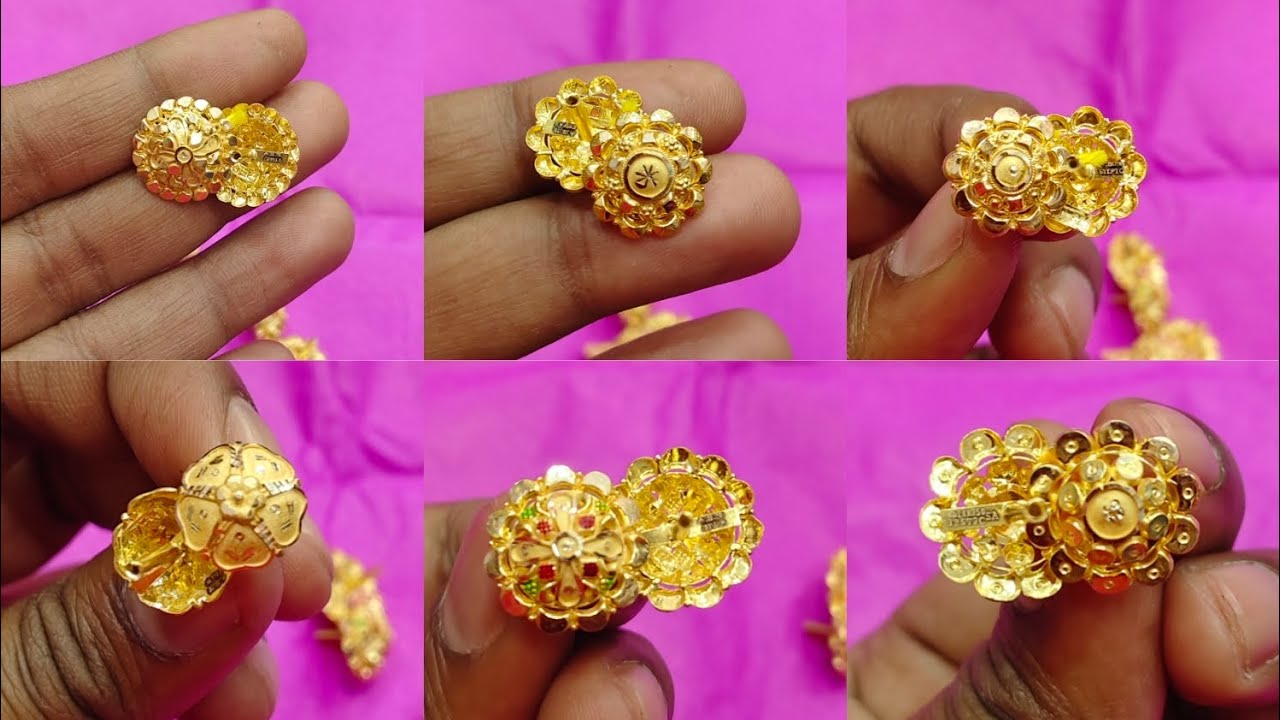 Latest gold tops earrings design।। सोना का टॉप्स का डिजाइन Gold earrings design #earrings #tops #new
