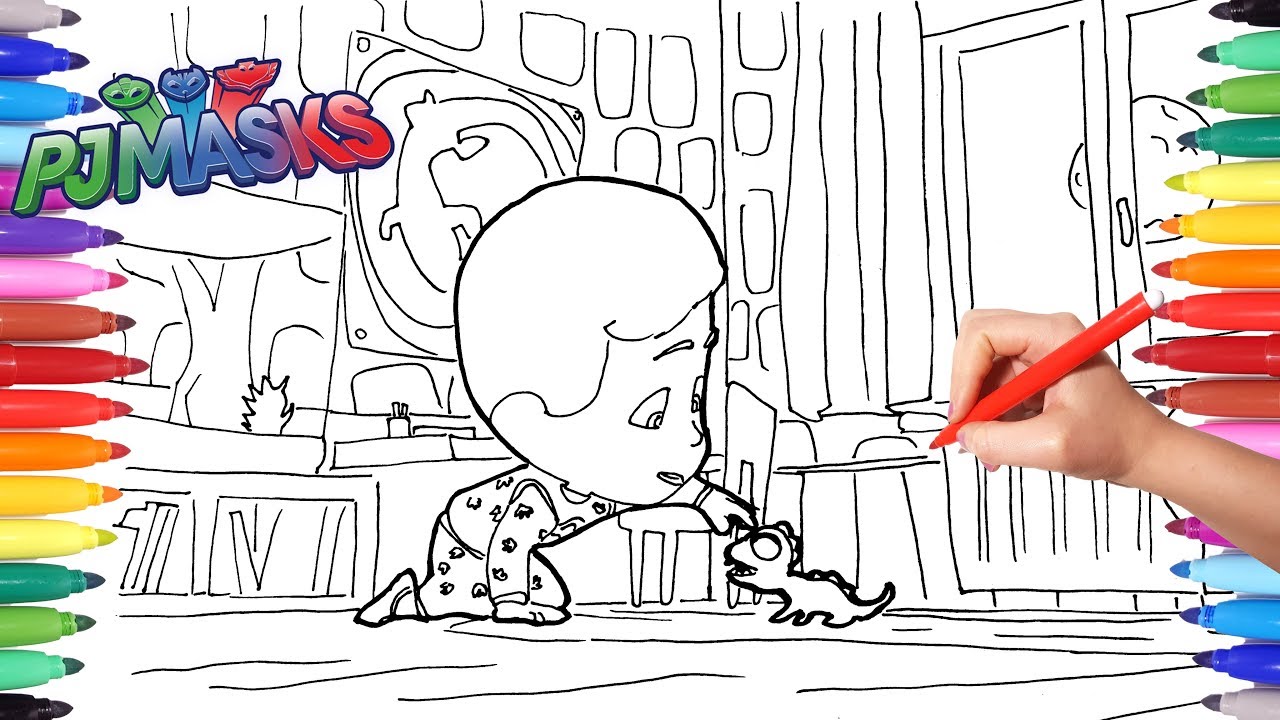 PJ MASKS Coloring Pages for Kids | How to Draw and Color PJ Masks Greg Gekko | Coloring Video
