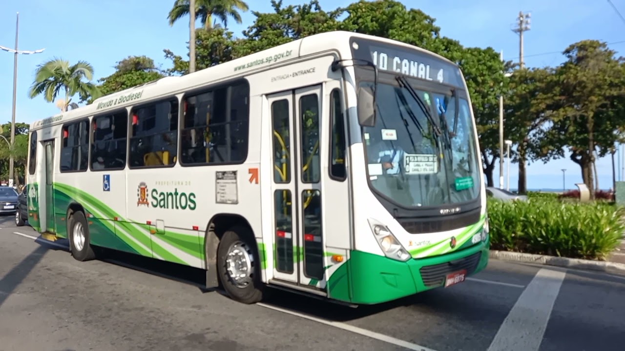 Praia do Gonzaga em Santos-Movimentação de ônibus