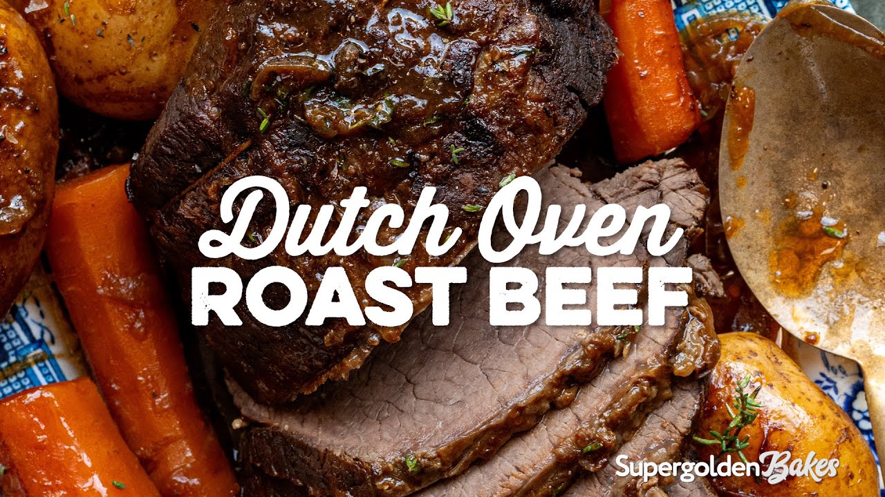 Dutch Oven Pot Roast Beef With French Onion Gravy | Supergolden Bakes