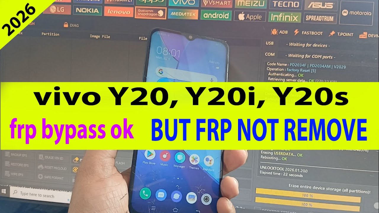 VIVO Y20, Y20i, Y20S frp bypass ok but lock not bypass unlock tool 2026.