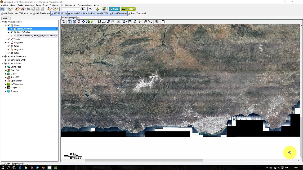 CompeGPS Land. Tracks. 3) Editar, suprimir puntos, insertar puntos, invertir, fusionar...