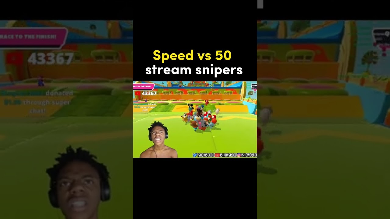 iShowSpeed vs 50 STREAMSNIPERS on Fall Guys😂