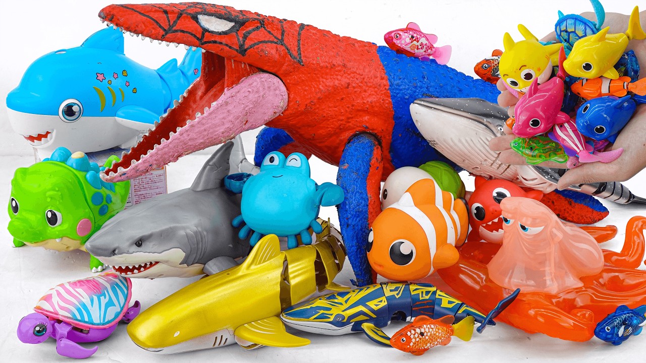 Toy asmr 🦖 Light Robo Shark Gold + Zuru Alive Mosasaurus Playset ASMR | Satisfying with Unboxing