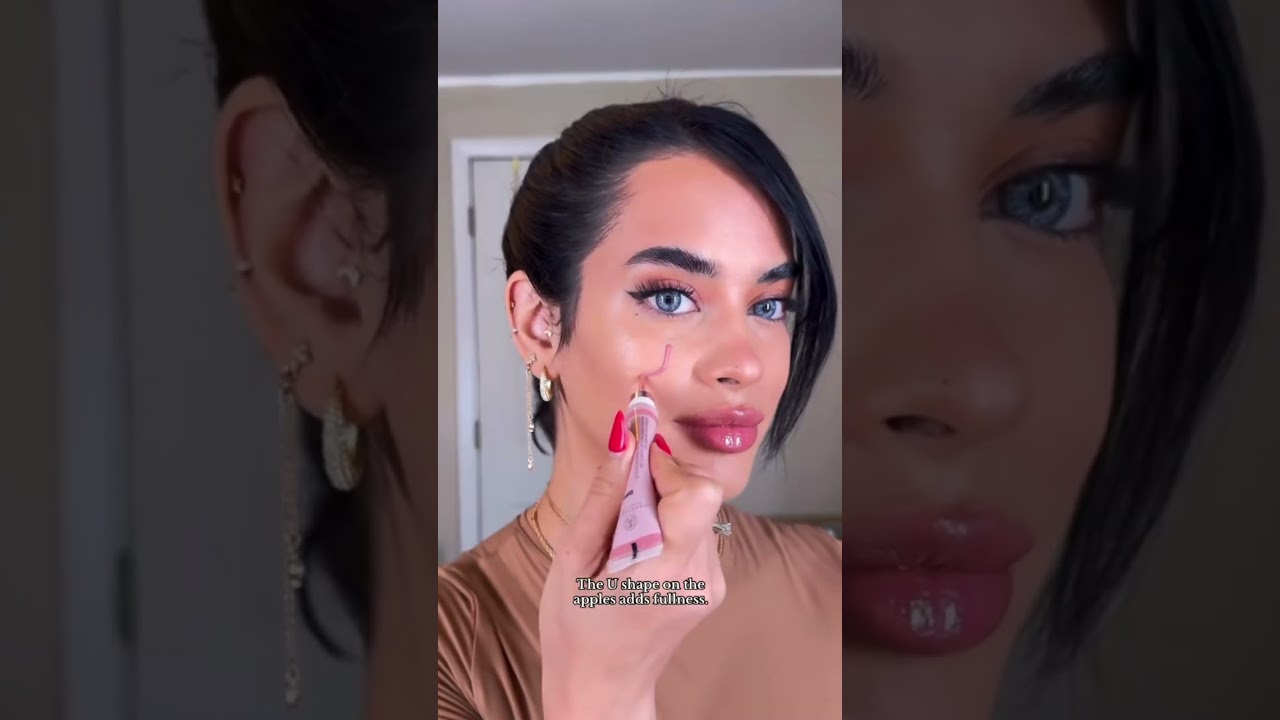 Alphabet Blush placement hack 💕 #blush #hacks #makeuptutorial