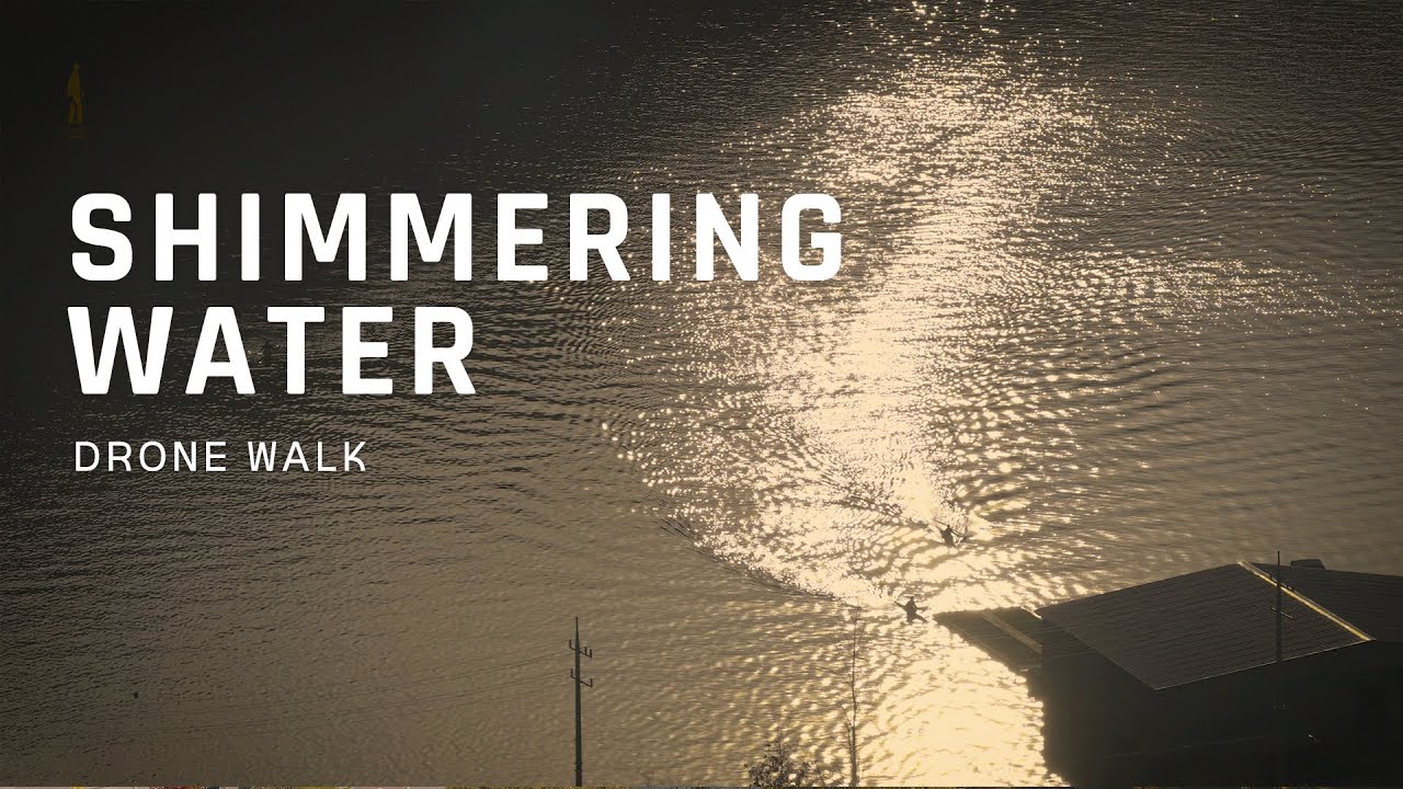 Закат и мерцание воды на реке Соянг | Dreamy Sunset River Ambience | Korea Drone Walk