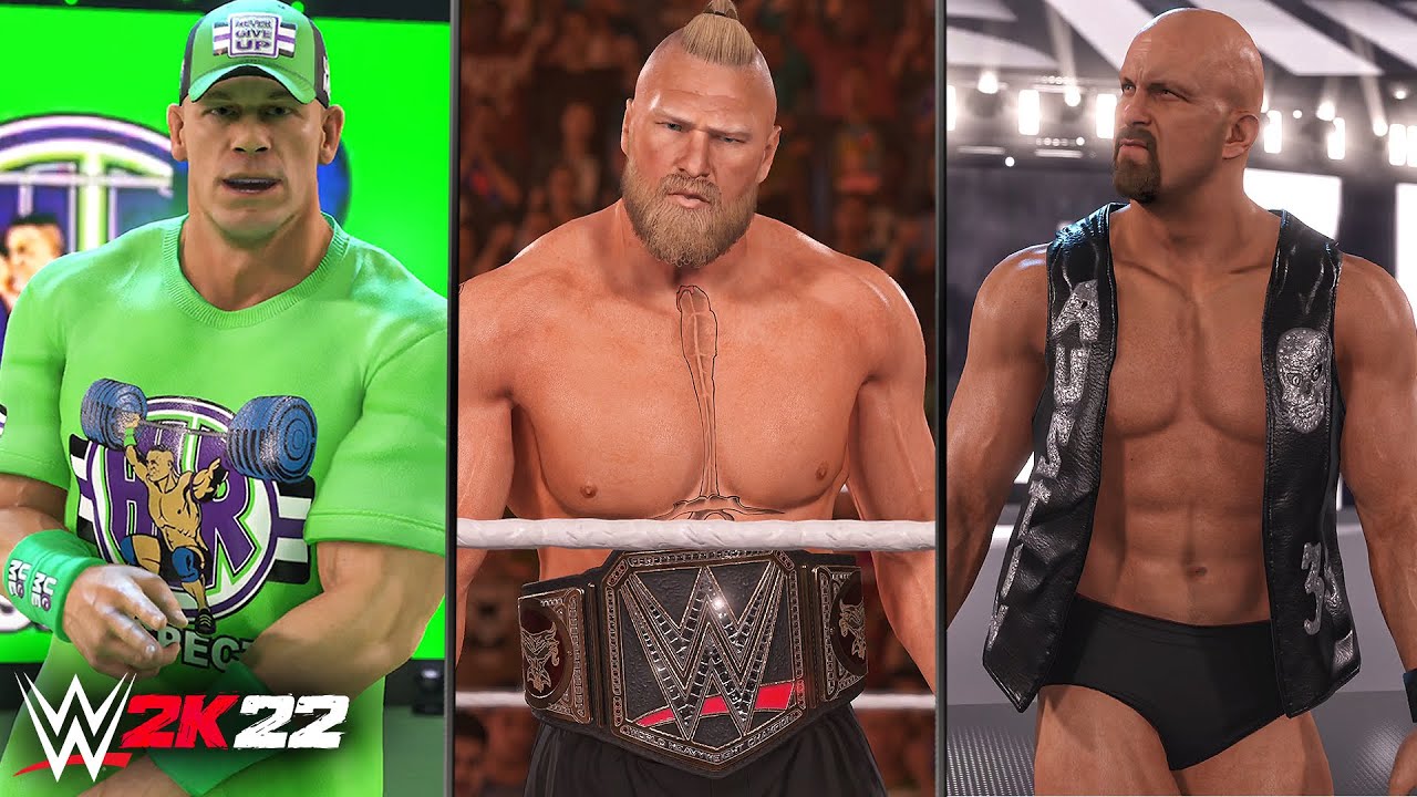 WWE 2K22 - John Cena, Brock Lesnar & Stone Cold Steve Austin Official Entrances! (PS5)