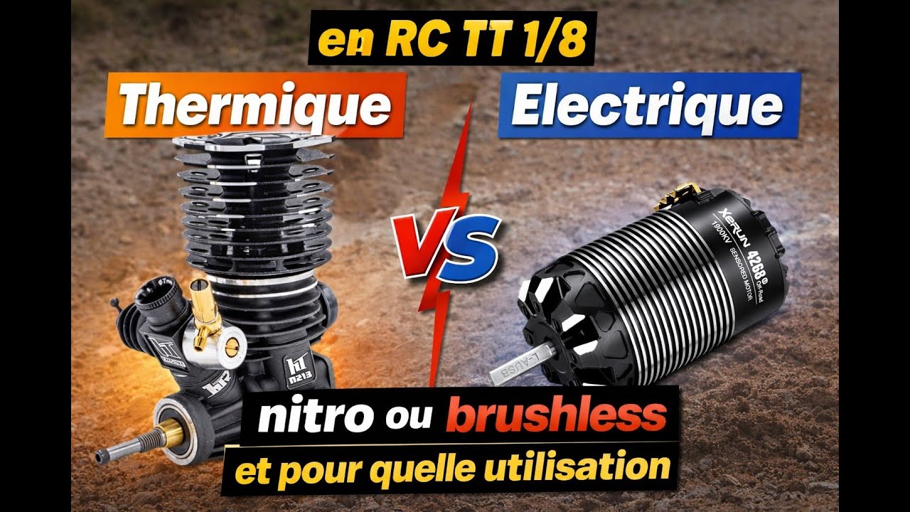 Thermique ou Electrique en RC TT 1/8 | nitro ou brushless et pour quelle utilisation
