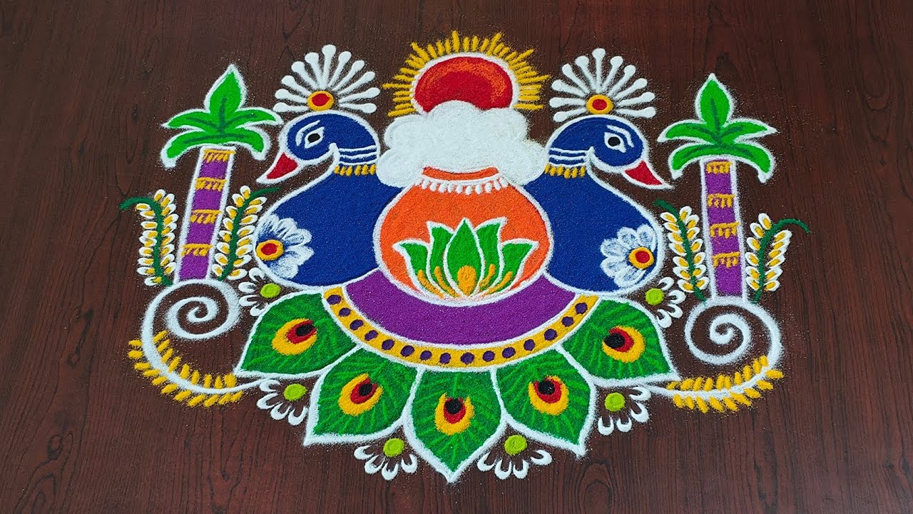 7&times;1dots pongal special rangoli|bhogi kundala muggulu|bhogi kolams#sankranti muggulu#Rang Kaa Rangoli