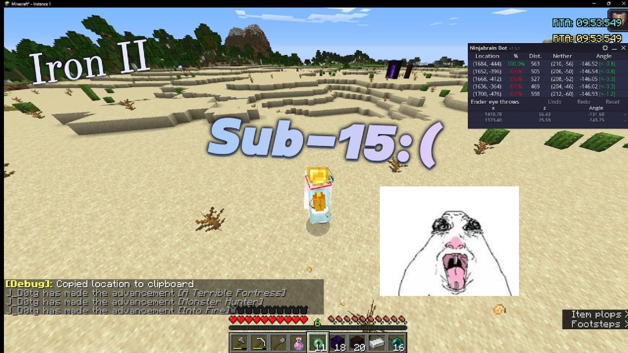 Choking the run of my life in MCSR