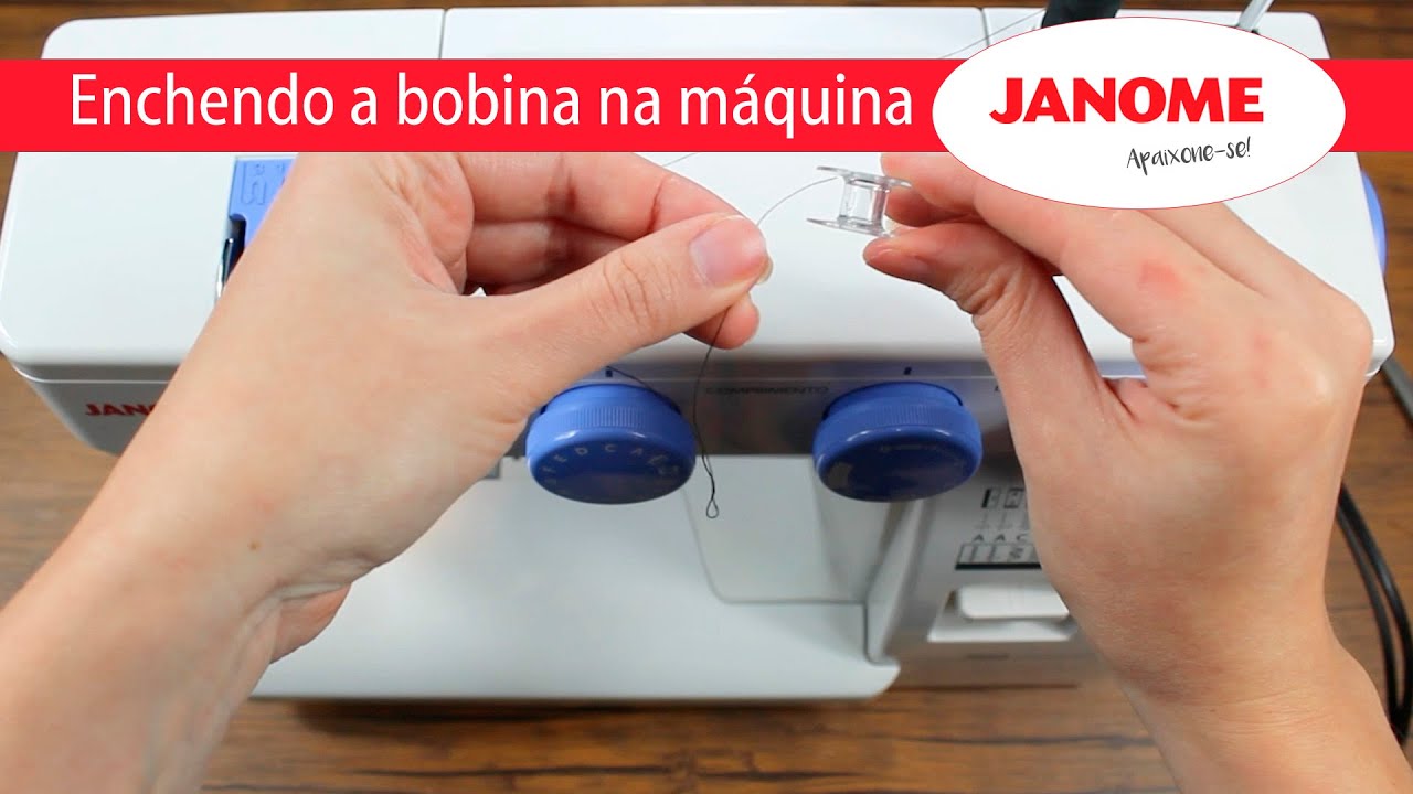 Enchendo a bobina nas máquinas mecânicas da Janome