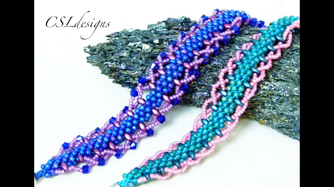 Laced beaded kumihimo bracelet