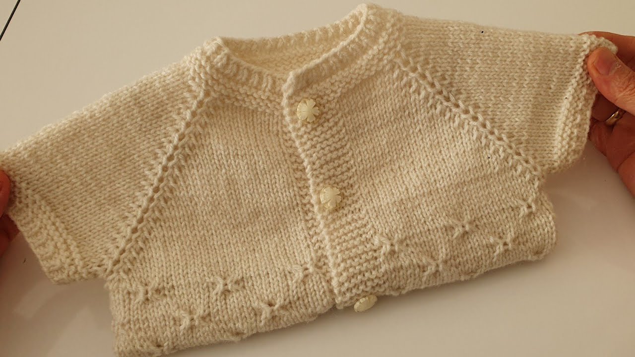 1YUMAKTAN 1YELEK YAKADAN BAŞLAMALI KOLAY İKİ ŞİŞ BEBEK YELEĞİ ♡ #easy #knitting