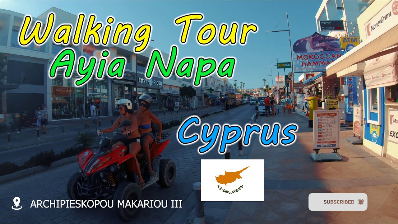 Travel Cyprus | Walking Tour Ayia Napa | Exploring the City Center