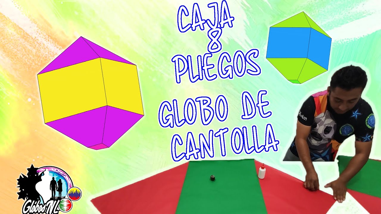 Como hacer un GLOBO DE PAPEL, CANTOYA, CANTOLLA, AEROSTATICO (Globo caja de 8 pliegos)