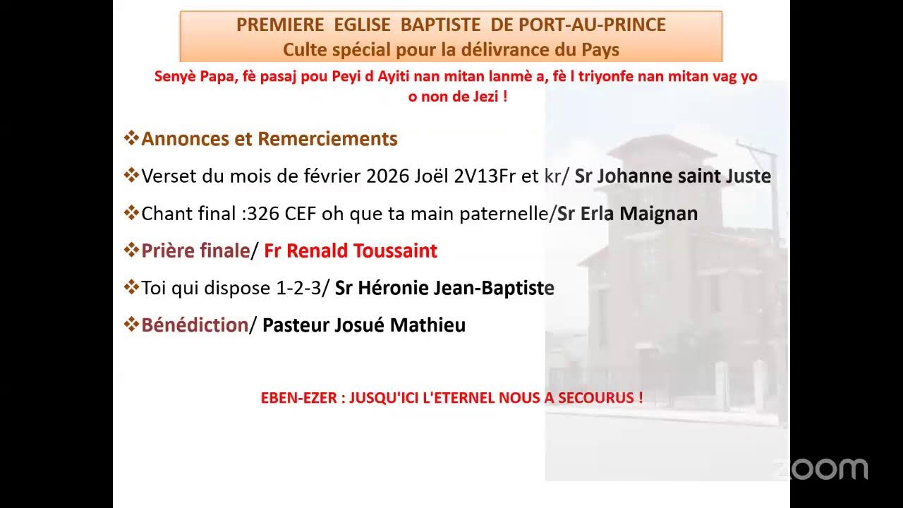 Culte Spécial en ligne pour la DÉLIVRANCE DU PAYS - 4 février 2026