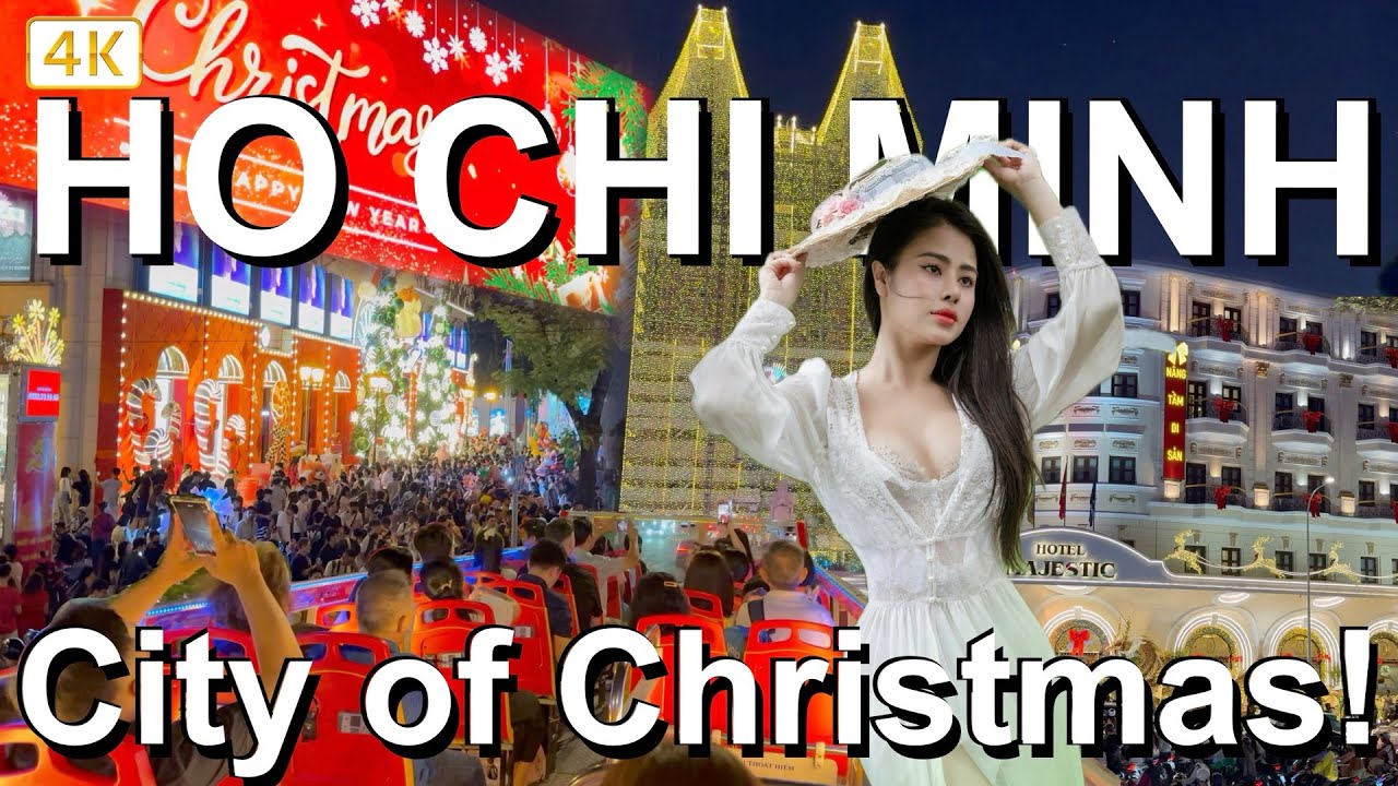 Ho Chi Minh City Christmas 2025 🇻🇳 City of Christmas 🎄 Night Bus Tour & Street Views