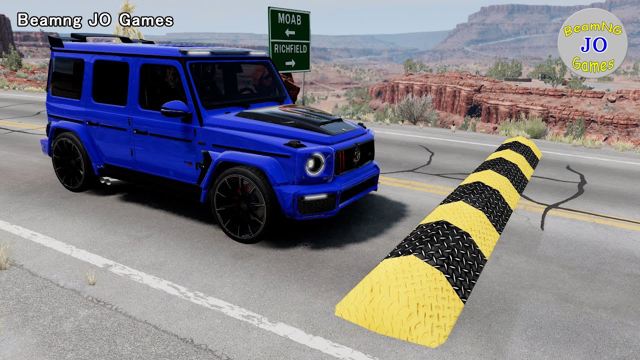 Cars vs Massive Speed Bumps # 119 – BeamNG JO Games