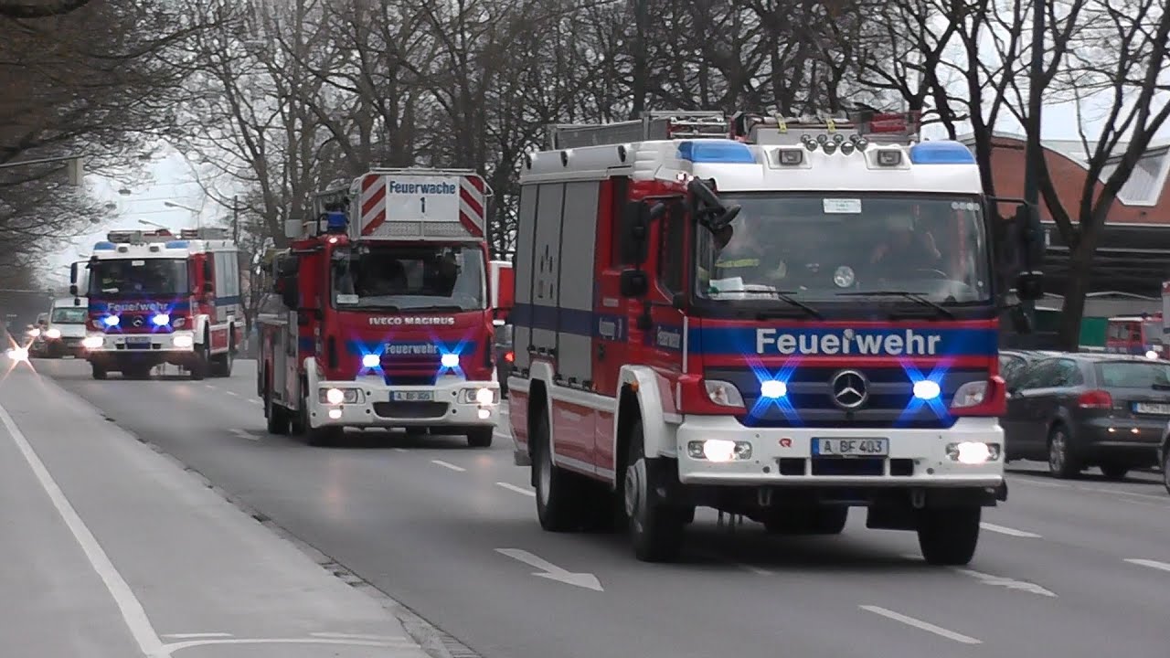 [AUGSBURGER BLAULICHTKISTE] BF + Rettungsdienst + Polizei Augsburg auf Einsatzfahrt (HD)