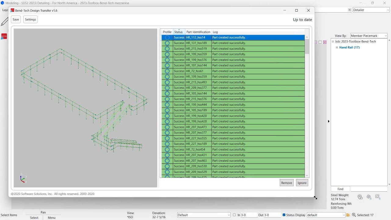 SDS2 Toolbox: Bend-Tech Export