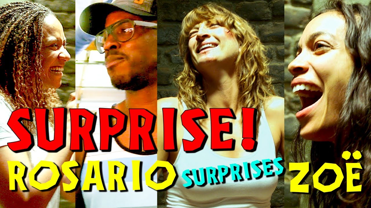 Rosario Dawson surprises Zoe Bell w/ Tracie Thoms - Ahmed Best - BEHIND THE SCENES