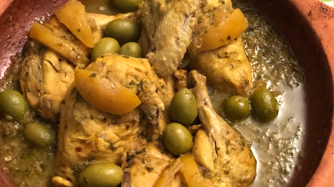 طاجين الدجاج مدغمر بالزيتون والحامض مصير مع تثبيلة مميزة😍😍😍