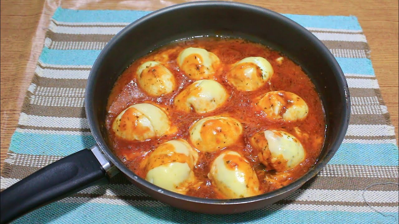 LANCHE F&Aacute;CIL COM OVOS COZINDOS / OVOS COZIDOS AO MOLHO DE TOMATE / RECEITA PARA VARIAR SEU CARD&Aacute;PIO