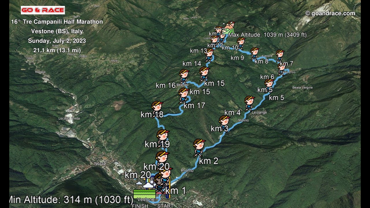 16° Tre Campanili Half Marathon: vola sul percorso di gara!